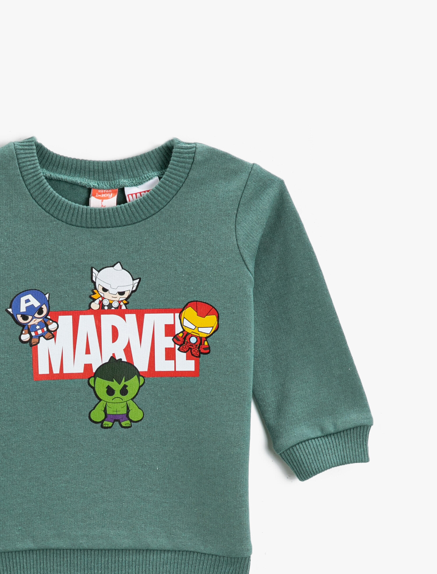  Erkek Bebek Baskılı Sweatshirt Bisiklet Yaka Marvel Lisanslı