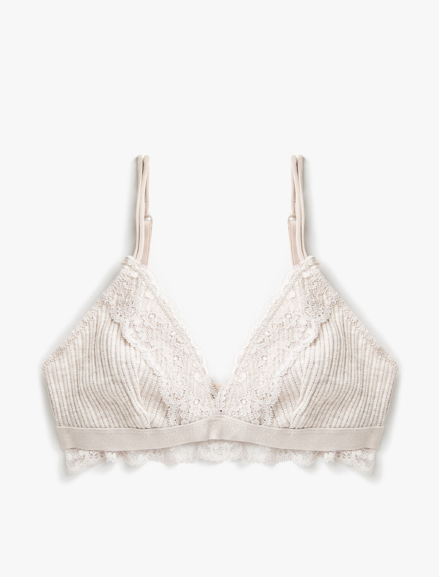   Pamuklu Dantel Detaylı Sütyen