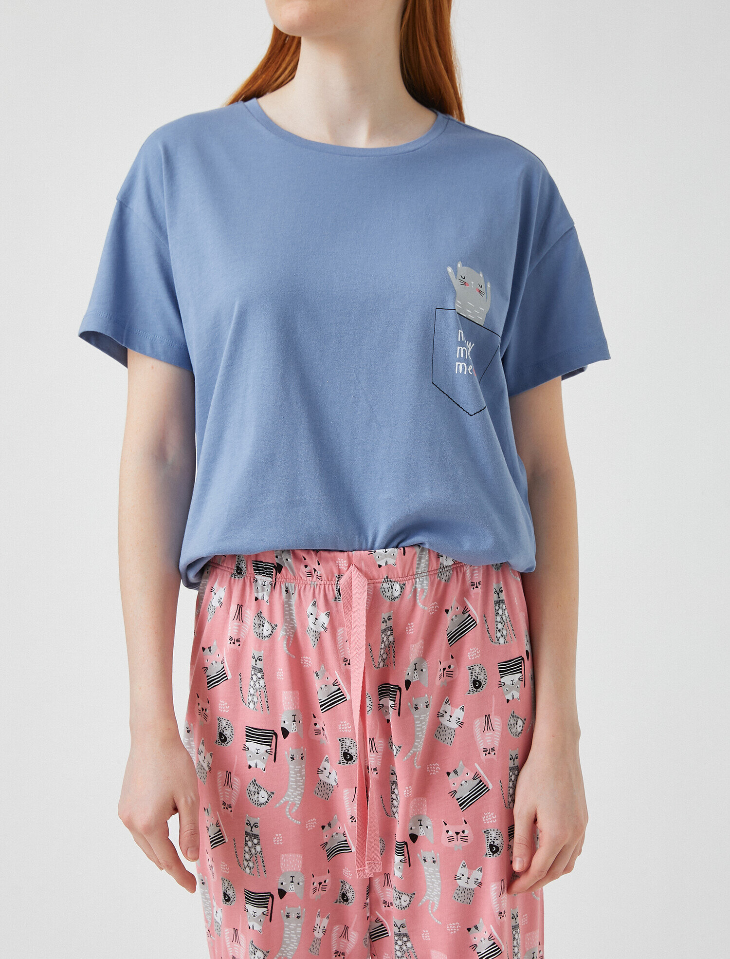   Pamuklu Desenli Pijama Takımı