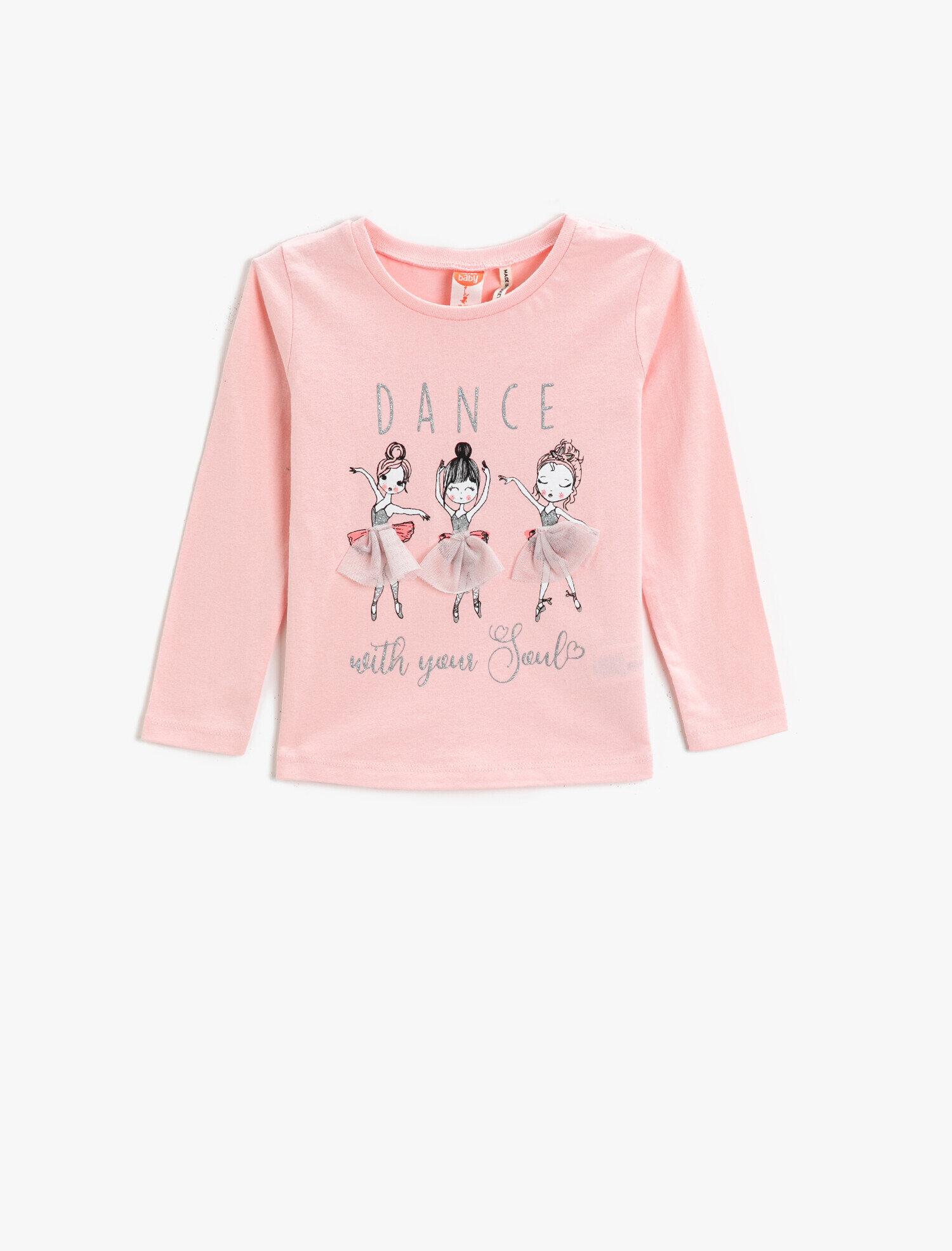  Kız Bebek Baskılı Uzun Kollu Tişört Pamuklu