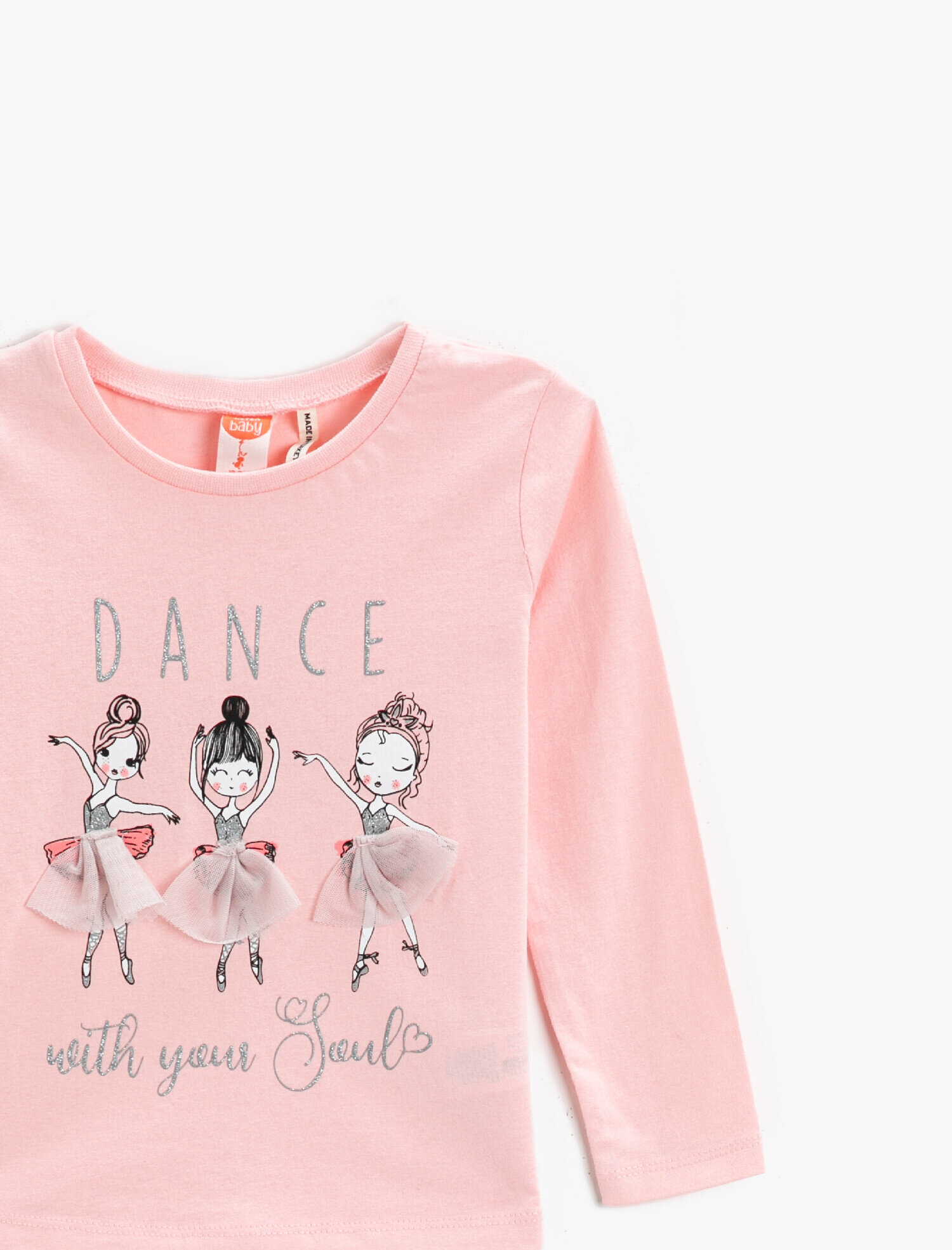  Kız Bebek Baskılı Uzun Kollu Tişört Pamuklu