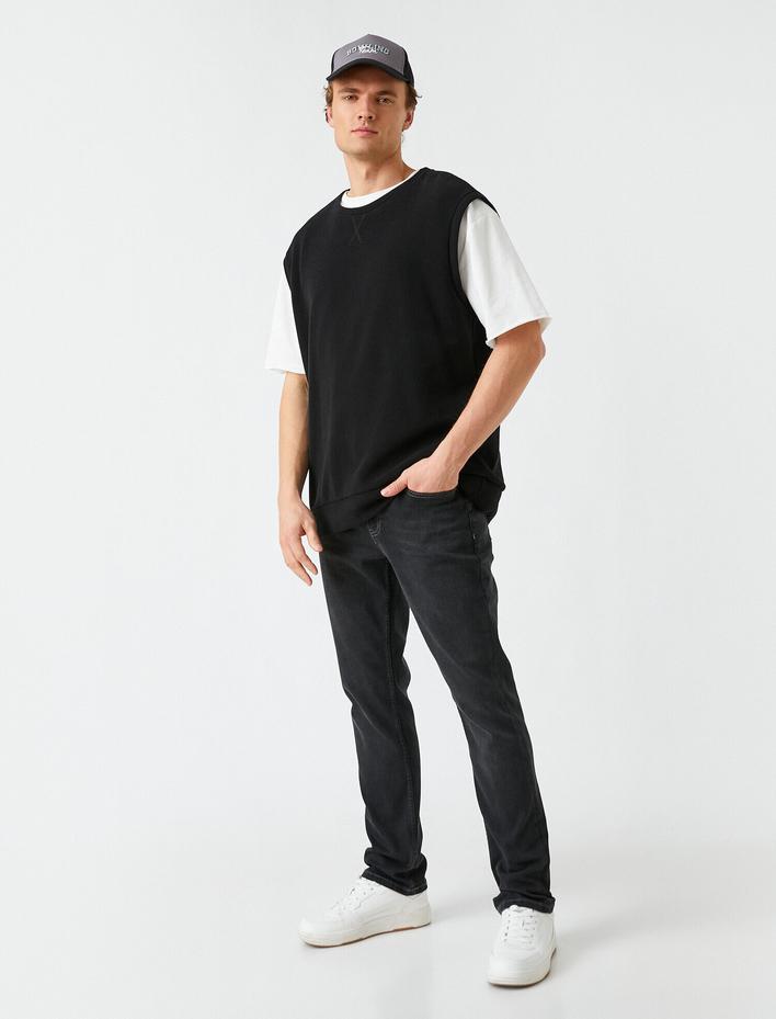  Straight Fit Boru Paça Kot Pantolon - Mark Jean