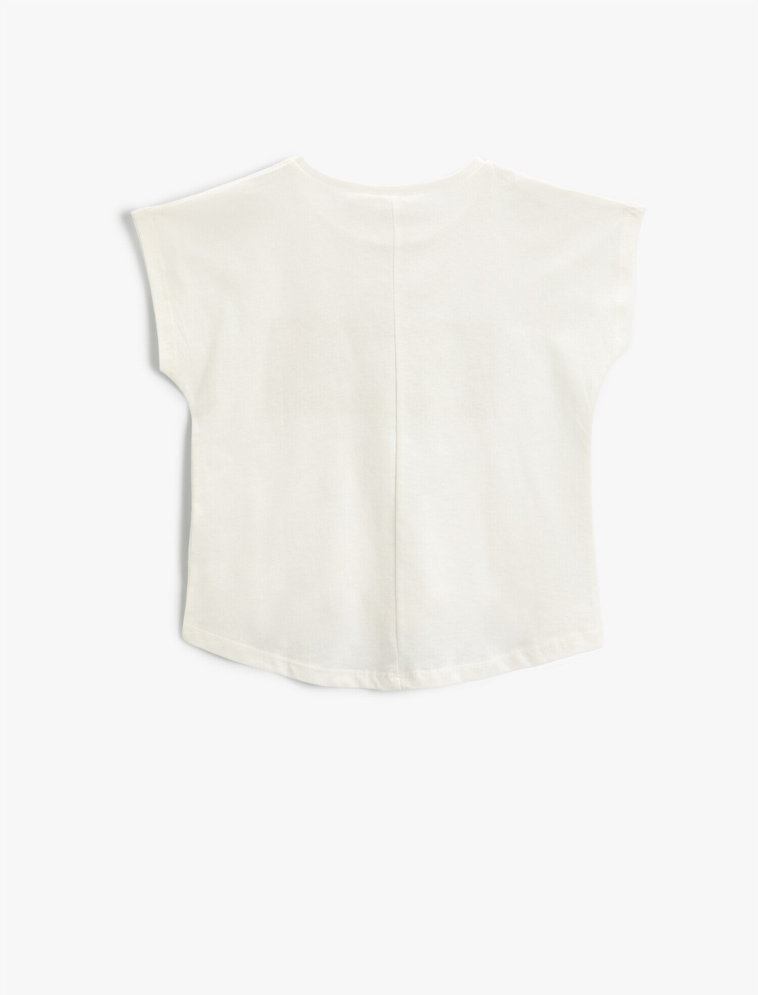  Kız Çocuk Slogan Baskılı Kısa Kollu Tişört Pamuklu