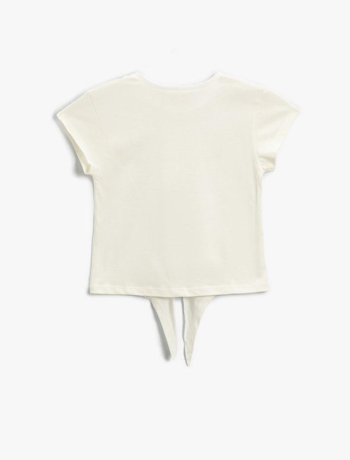 Kız Çocuk Papatya İşlemeli Tişört Pamuklu