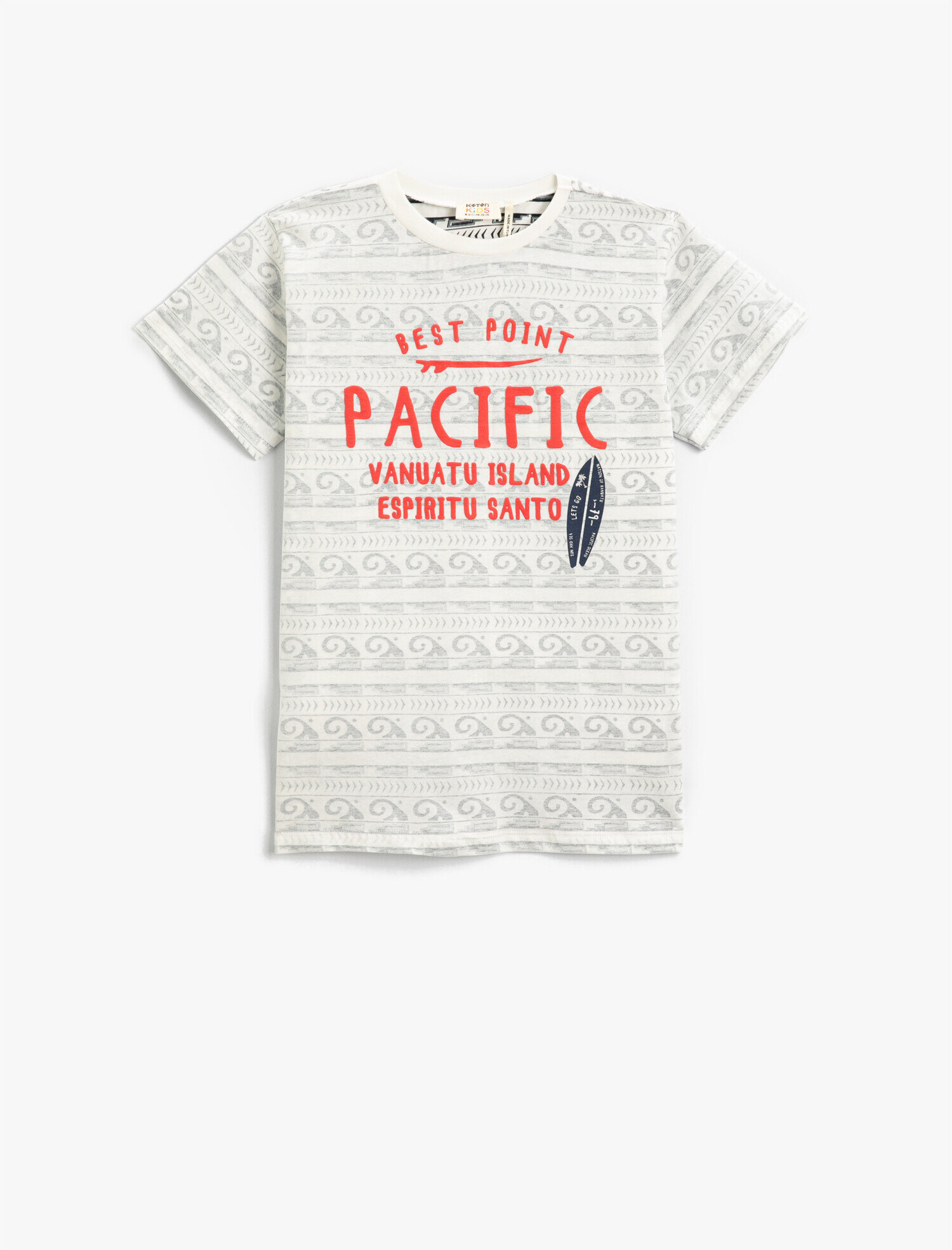  Erkek Çocuk Yaz Temalı Baskılı Kısa Kollu Tişört Pamuklu