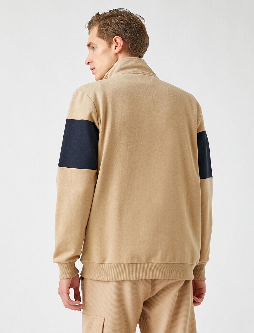   Baskılı Sweatshirt Dik Yaka