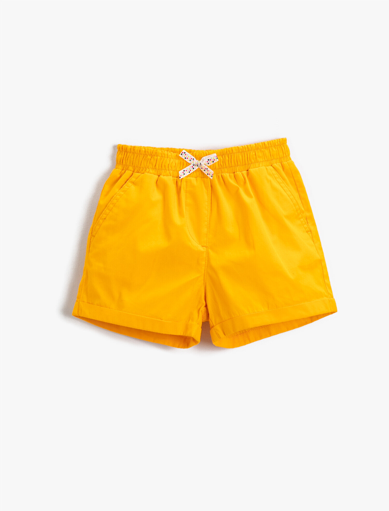  Kız Çocuk Basic Fiyonklu Şort Pamuklu