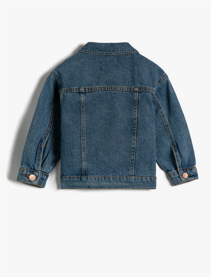 Kız Çocuk Uzun Kollu Kot Ceket Pamuklu