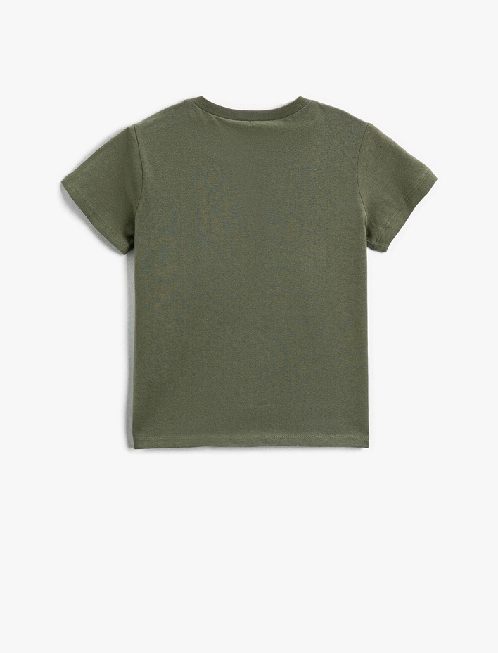 Erkek Çocuk Motosiklet Baskılı Bisiklet Yaka Tişört Pamuklu