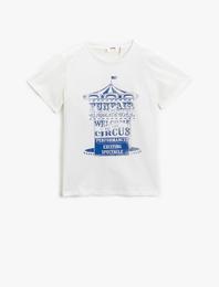 Sirk Baskılı Kısa Kollu Tişört Pamuklu