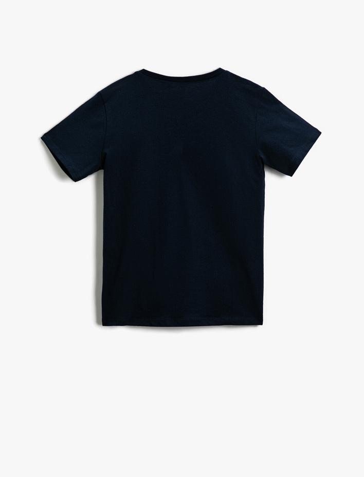 Erkek Çocuk Dinozor Baskılı Kısa Kollu Tişört Pamuklu