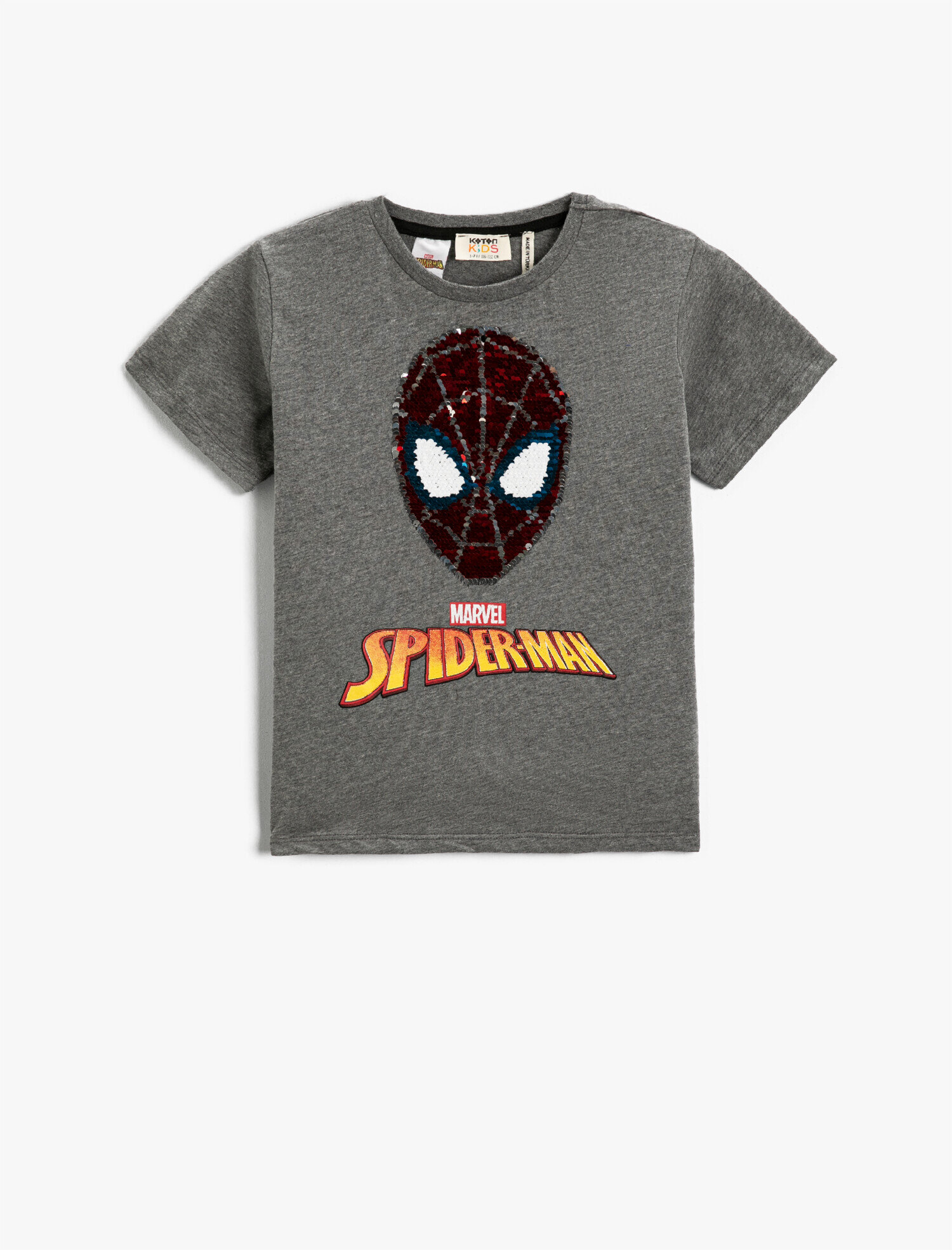 Koton Pullu Payetli Spiderman Lisanslı Tişört. 1