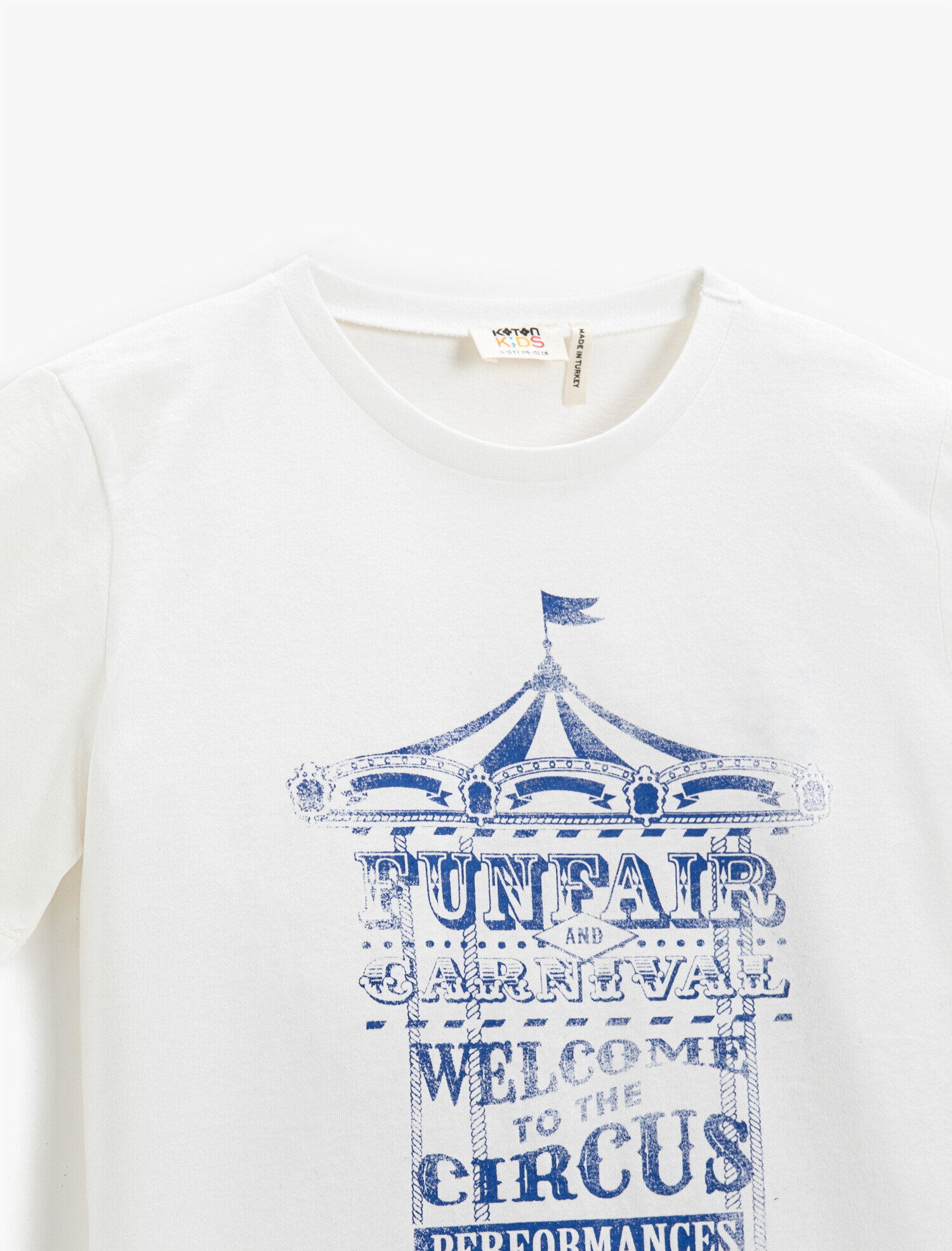  Erkek Çocuk Sirk Baskılı Kısa Kollu Tişört Pamuklu