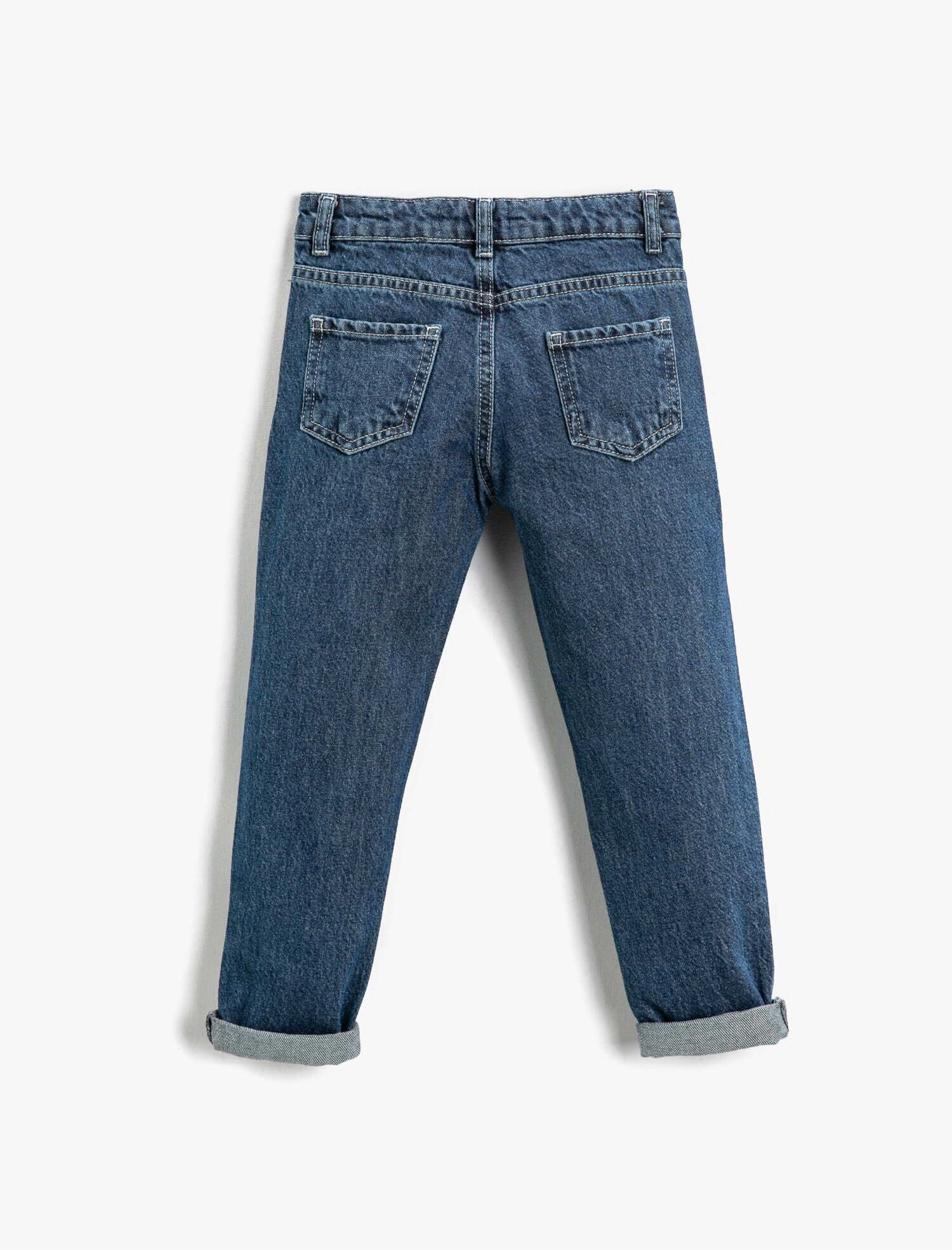  Kız Çocuk Kot Pantolon Cepli Pamuklu - Boyfriend Jean