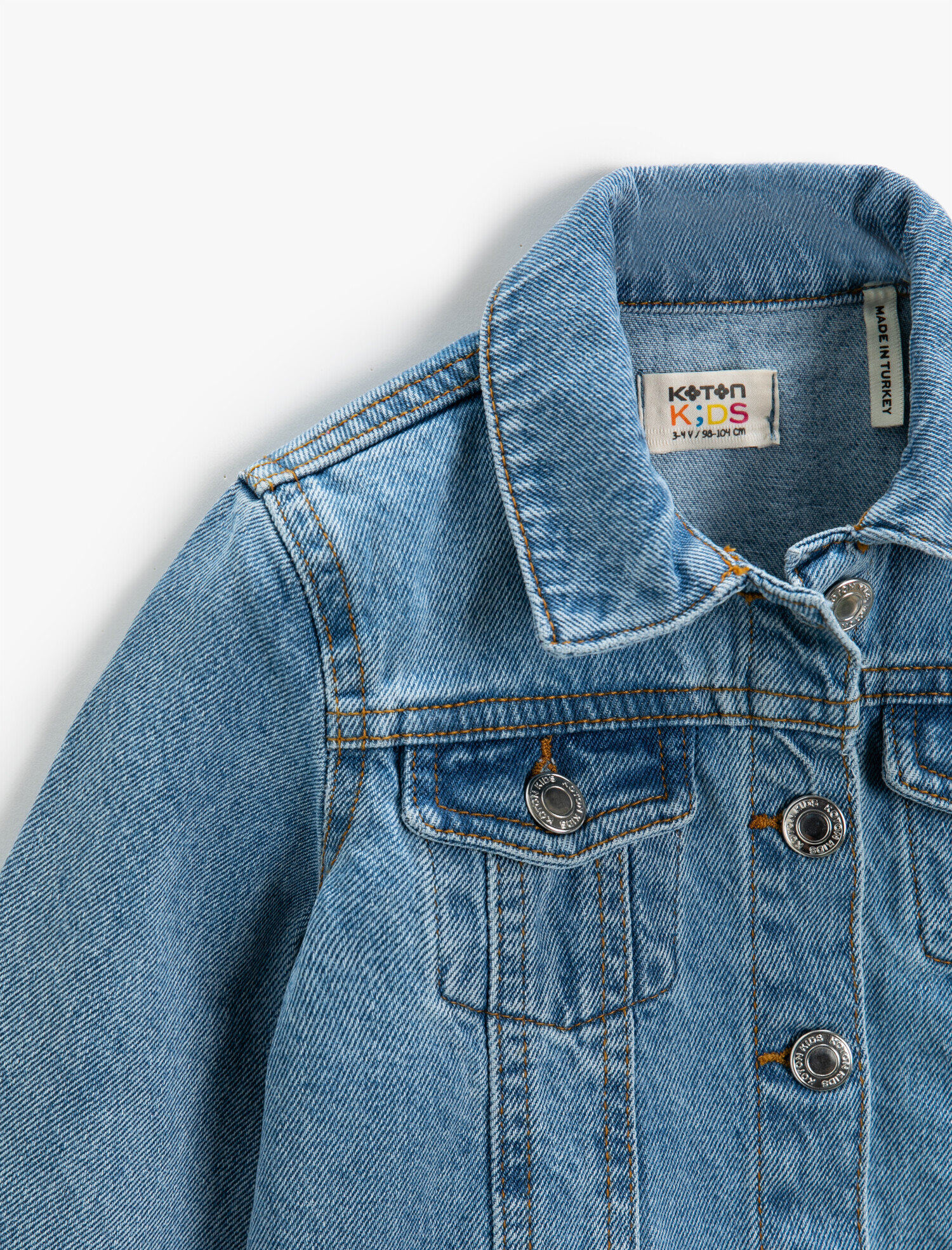  Kız Çocuk Uzun Kollu Kot Ceket Pamuklu