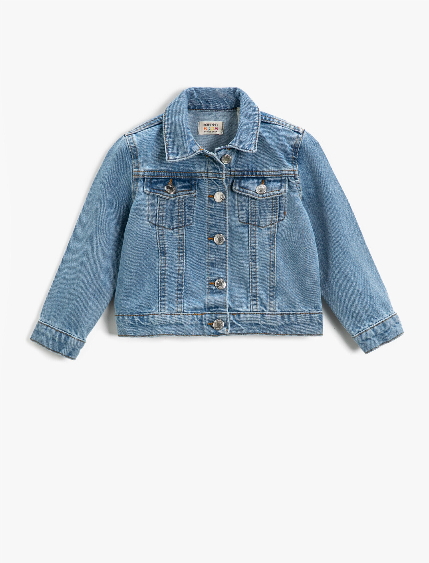  Kız Çocuk Uzun Kollu Kot Ceket Pamuklu