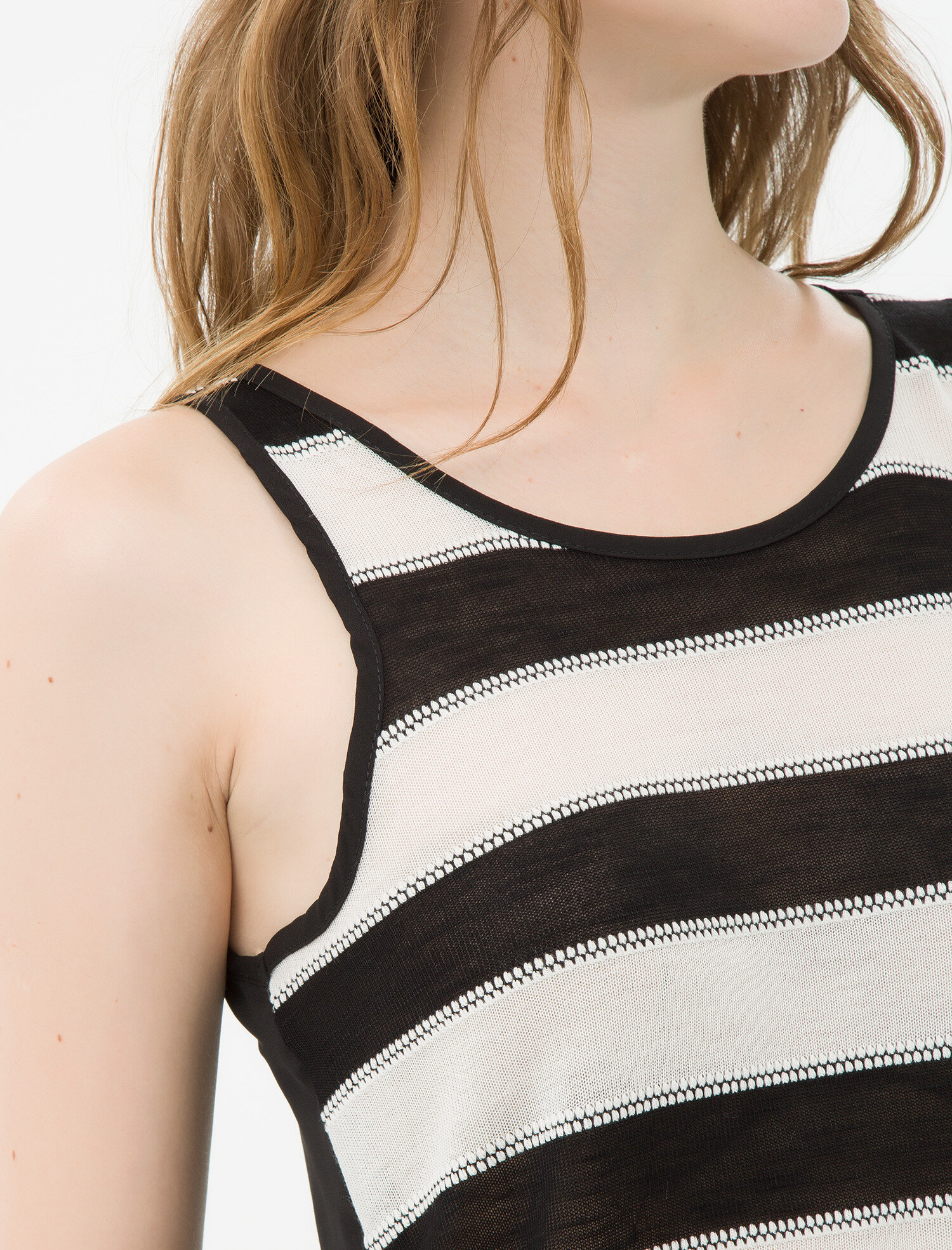   Çizgili Kolsuz Bluz