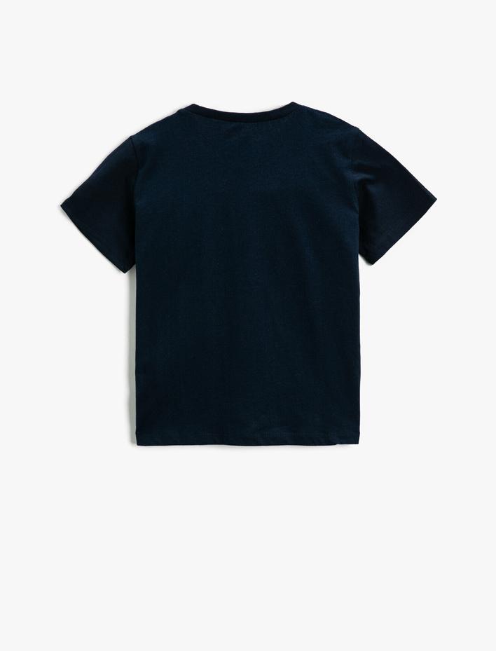 Erkek Çocuk Slogan Baskılı Kısa Kollu Tişört Pamuklu