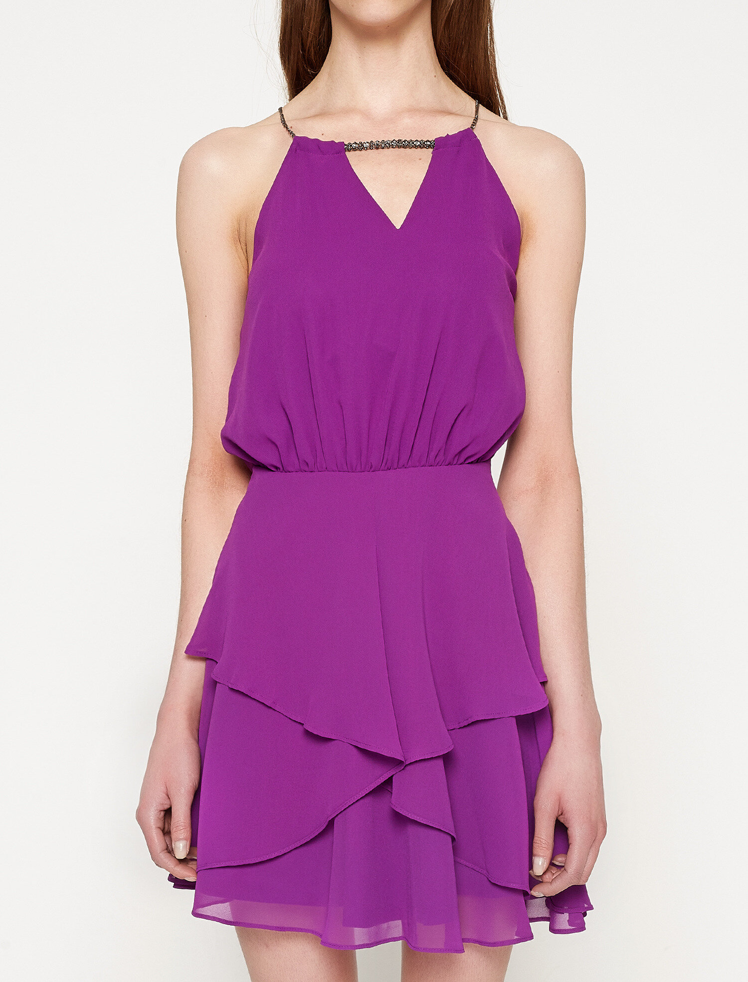   Yaka Detaylı Elbise