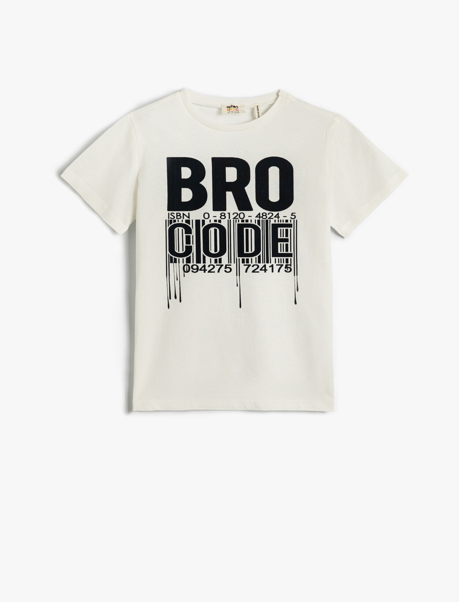  Erkek Çocuk Kısa Kollu Tişört Pamuklu Slogan Baskılı