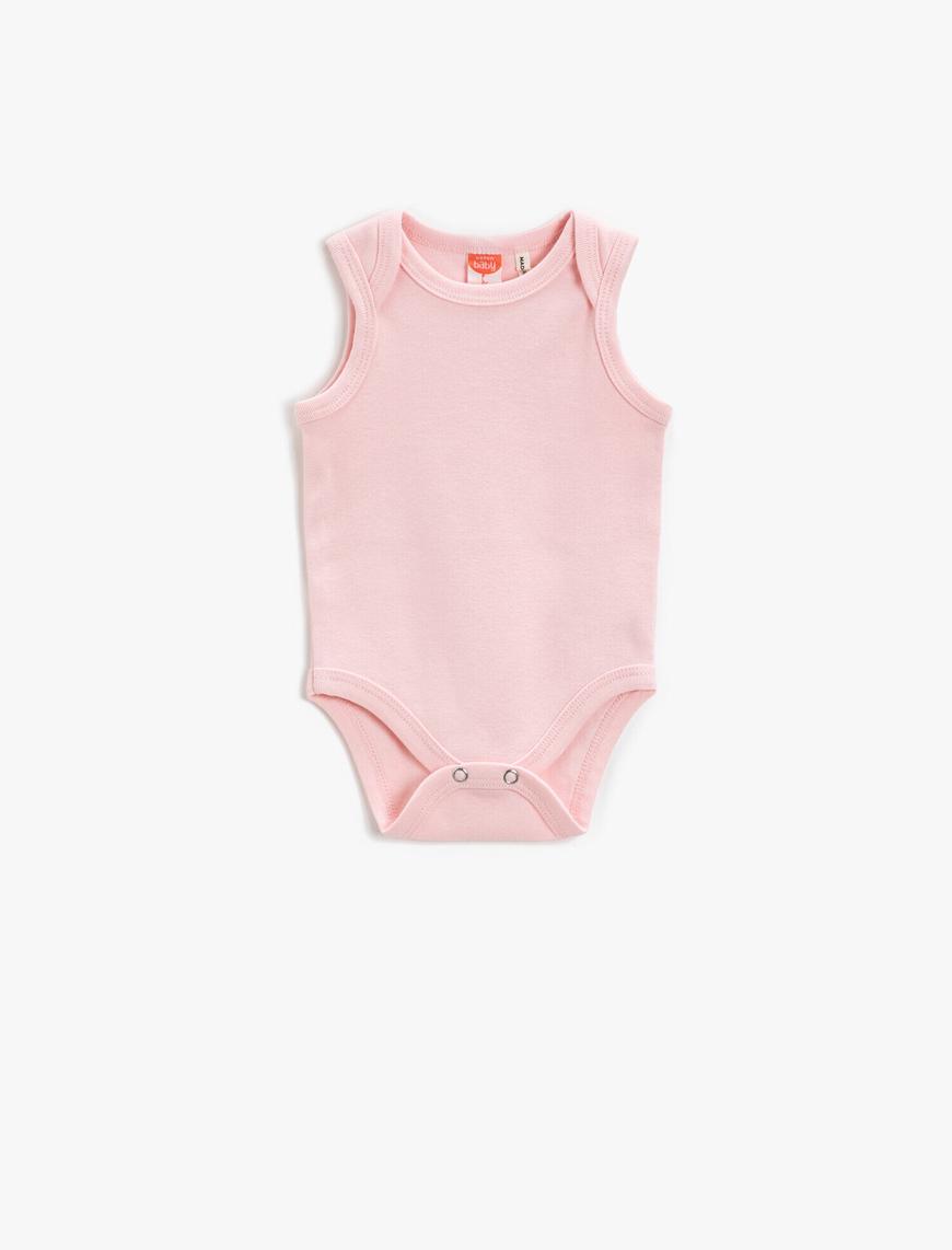  Kız Bebek Kolsuz Çıtçıtlı Body Pamuklu