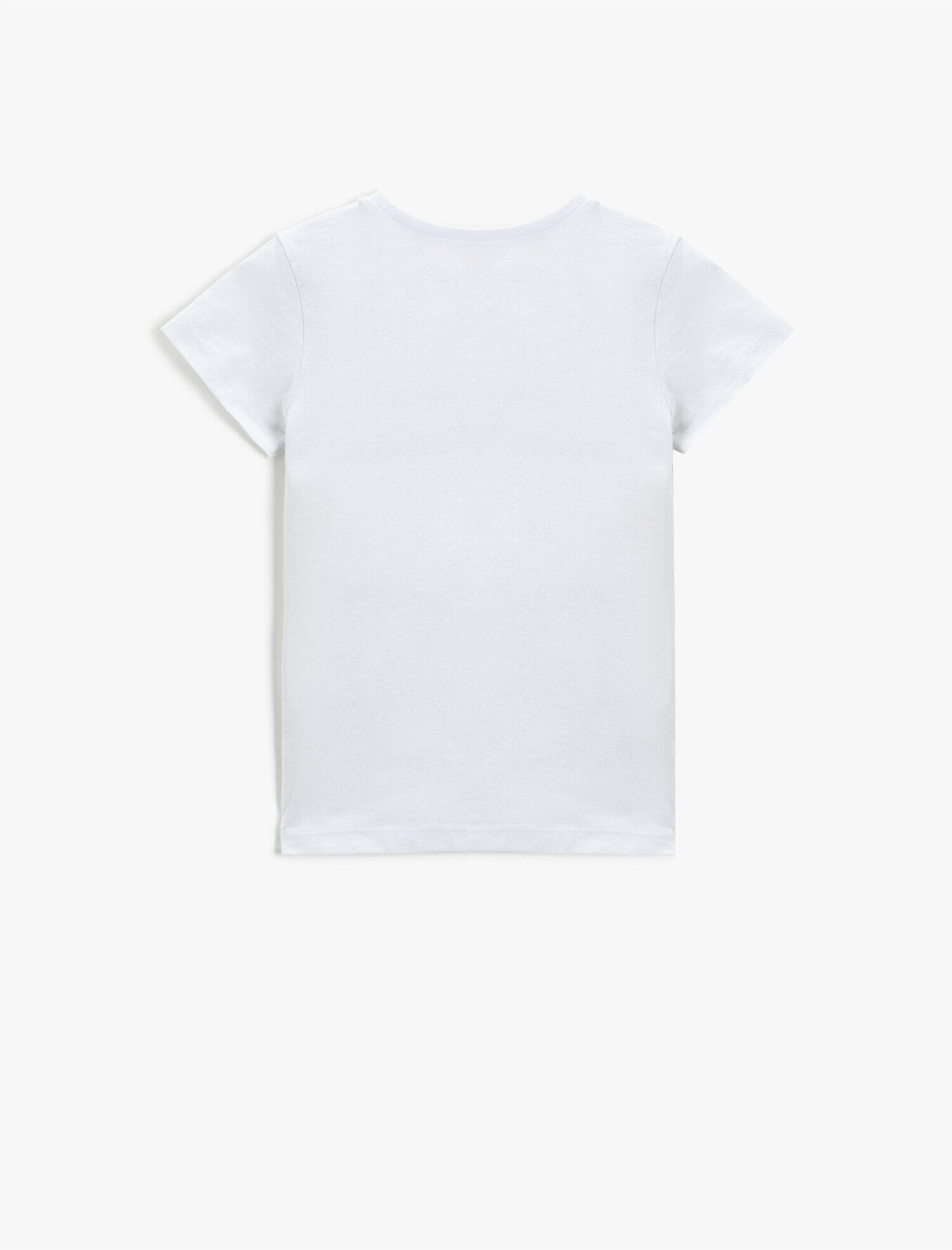  Kız Çocuk Payetli Kedi Baskılı Tişört Pamuklu Kısa Kollu