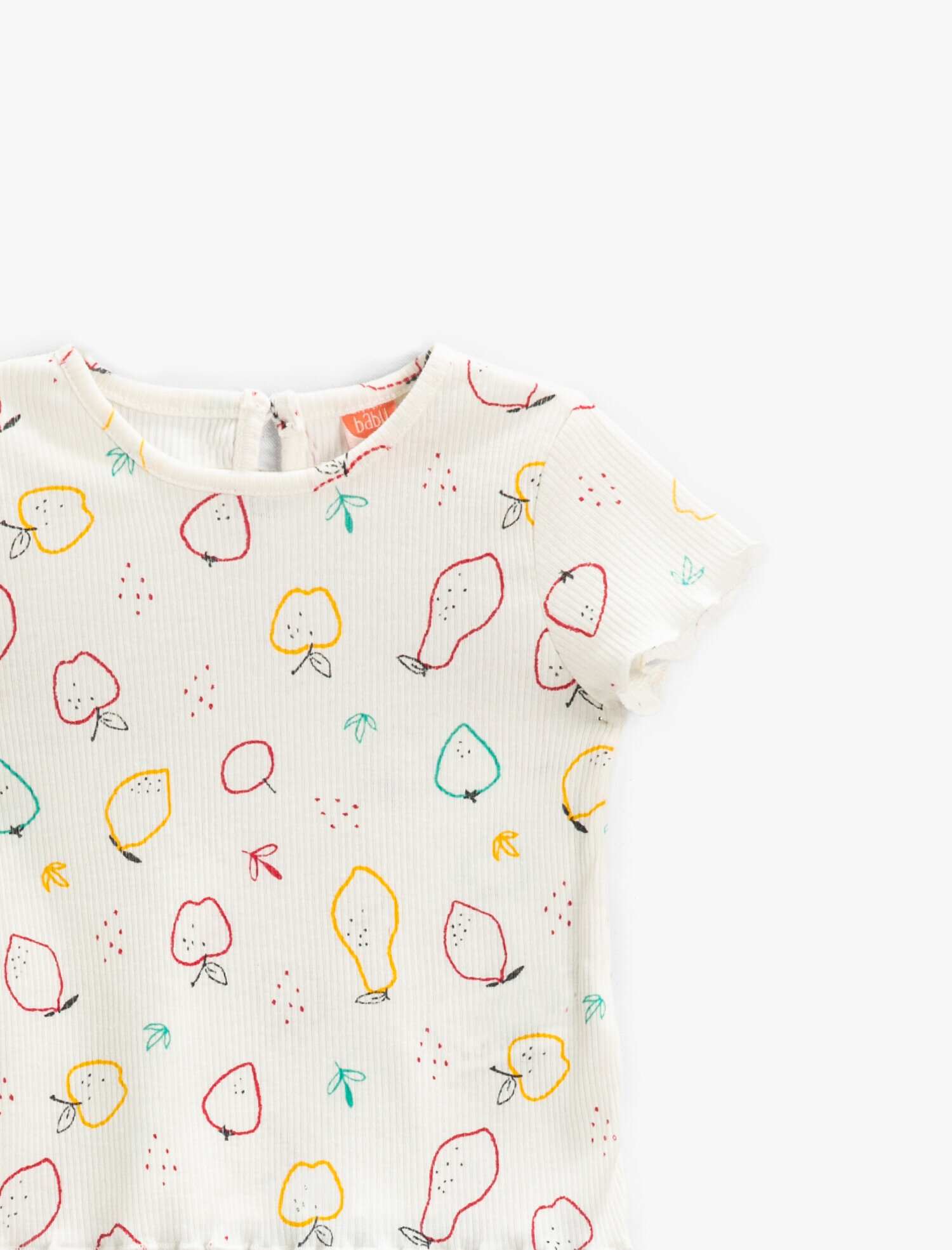  Kız Bebek Meyve Baskılı Kısa Kollu Tişört