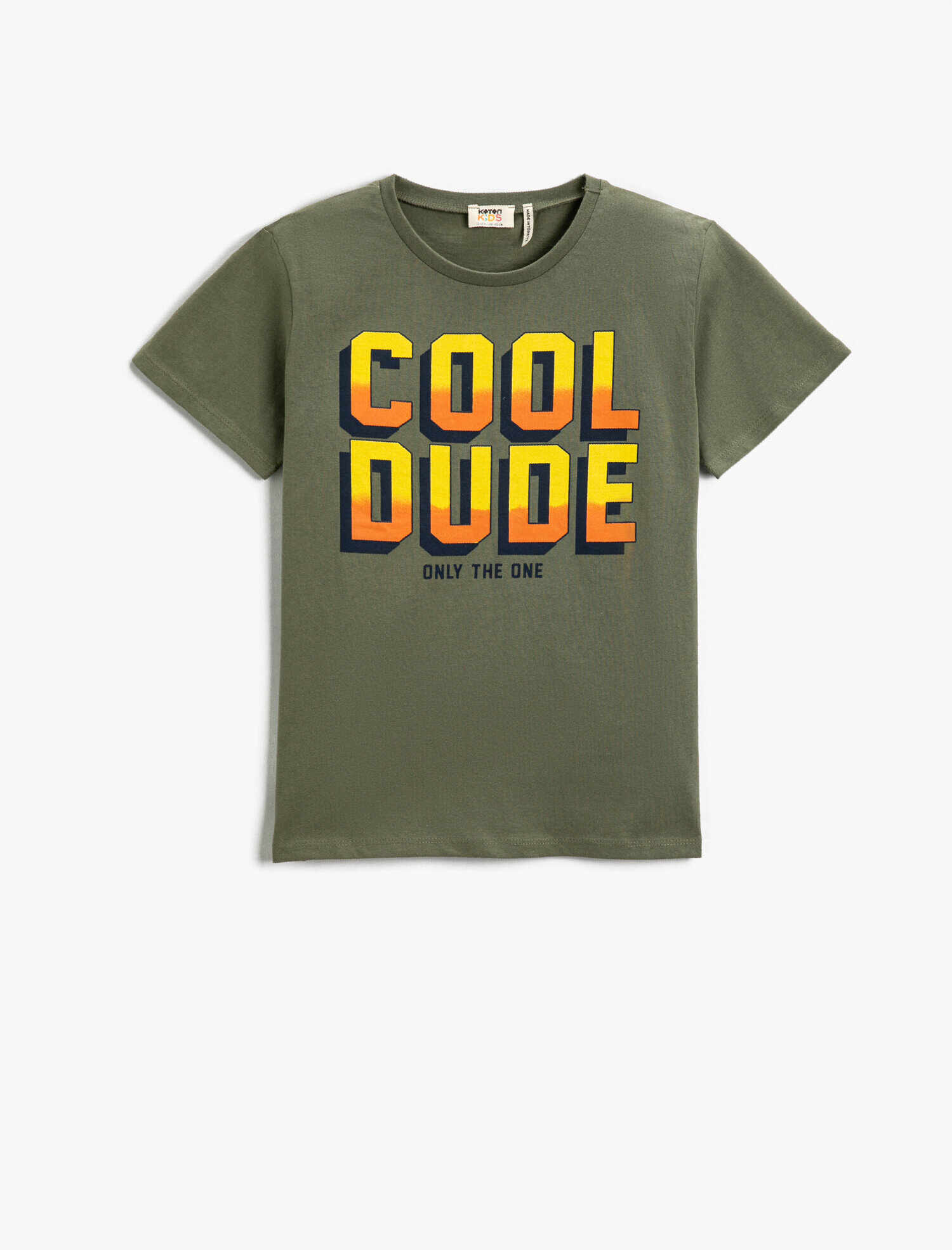  Erkek Çocuk Slogan Baskılı Kısa Kollu Tişört Pamuklu