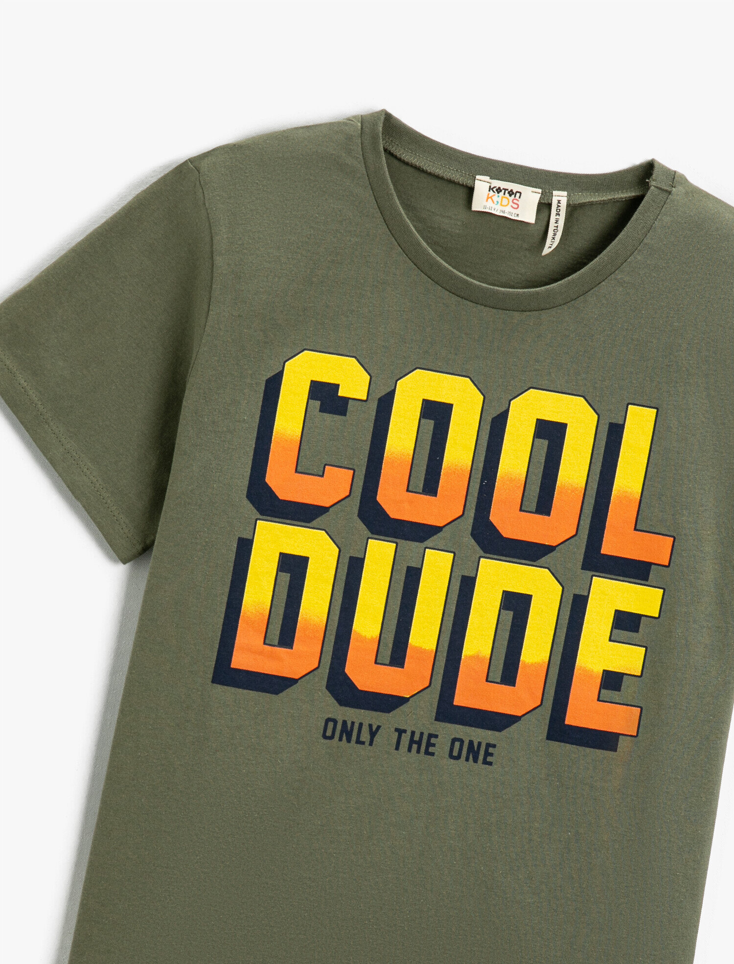  Erkek Çocuk Slogan Baskılı Kısa Kollu Tişört Pamuklu