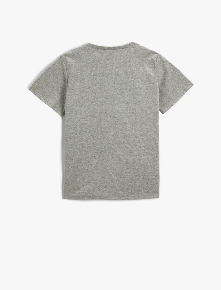 Erkek Çocuk Slogan Baskılı Kısa Kollu Tişört Bisiklet Yaka