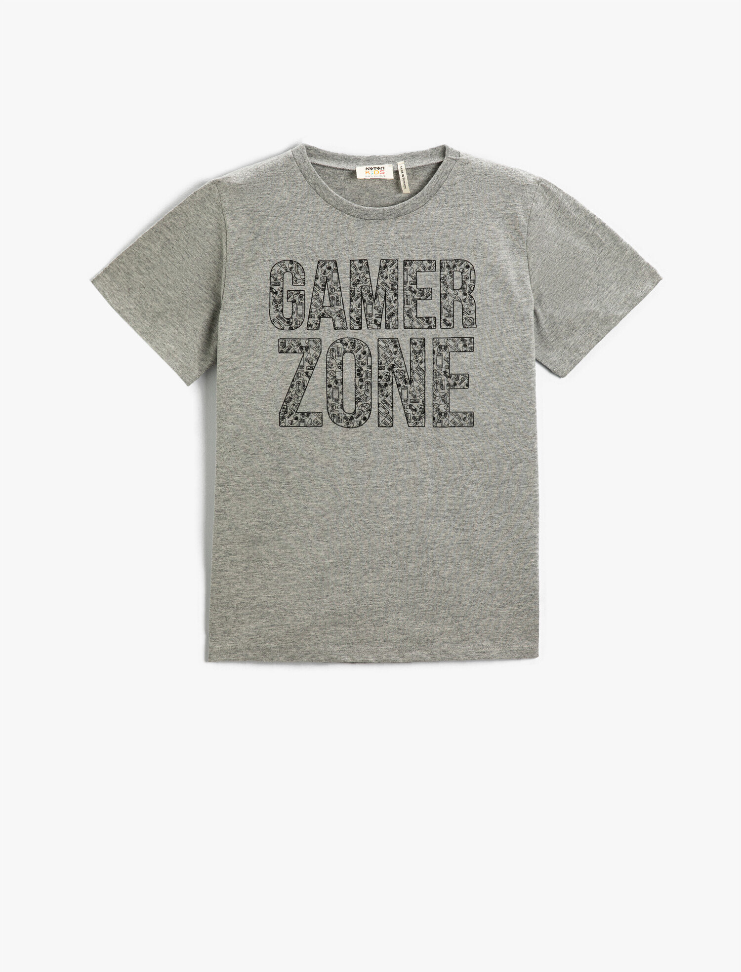  Erkek Çocuk Slogan Baskılı Kısa Kollu Tişört Bisiklet Yaka