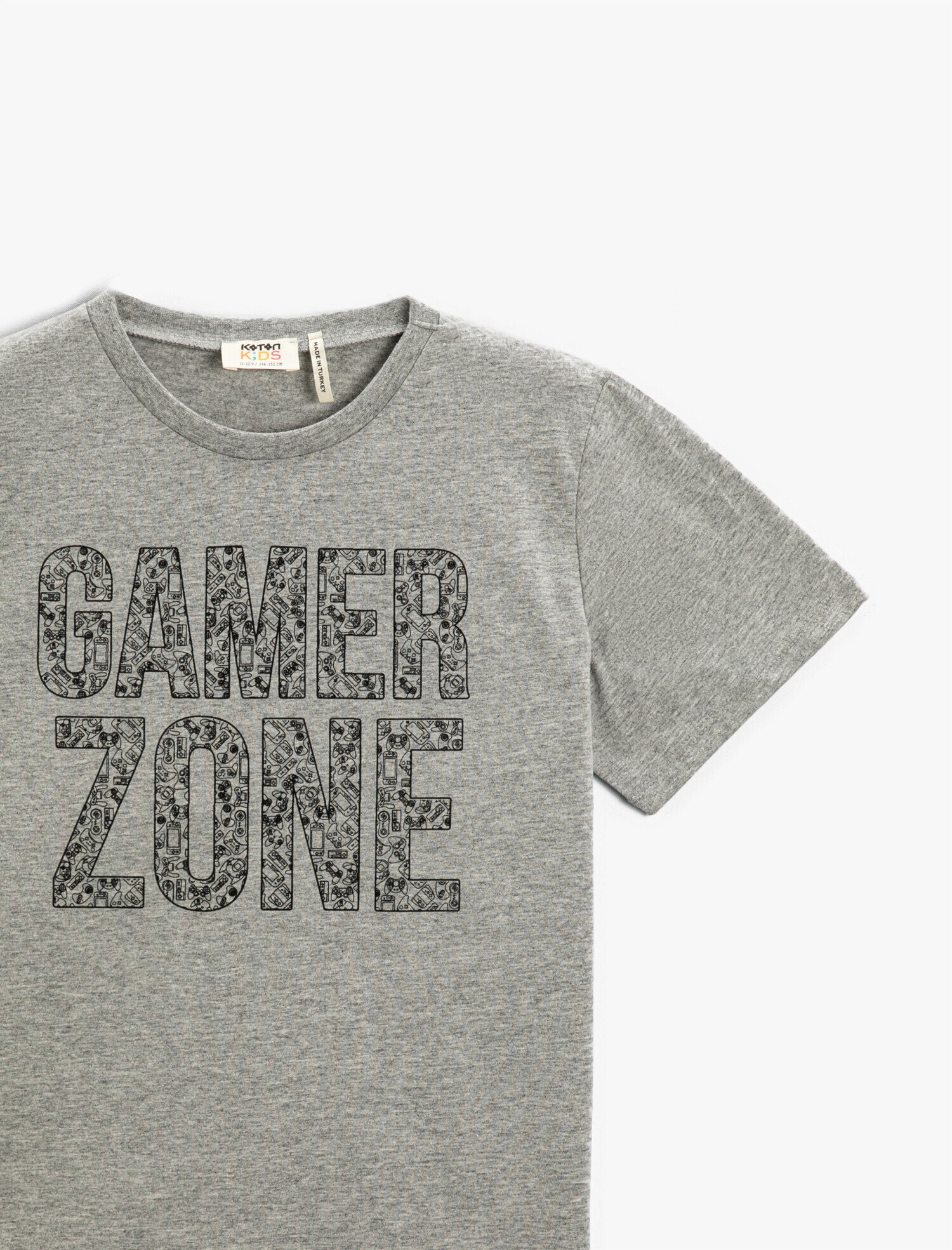  Erkek Çocuk Slogan Baskılı Kısa Kollu Tişört Bisiklet Yaka