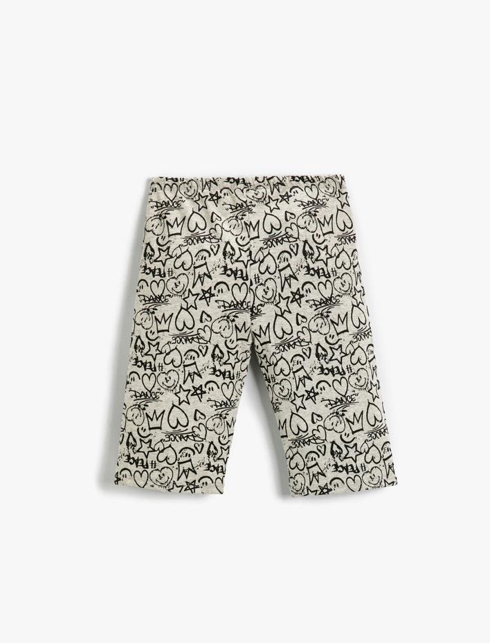 Kız Çocuk Kalp Baskılı Tayt