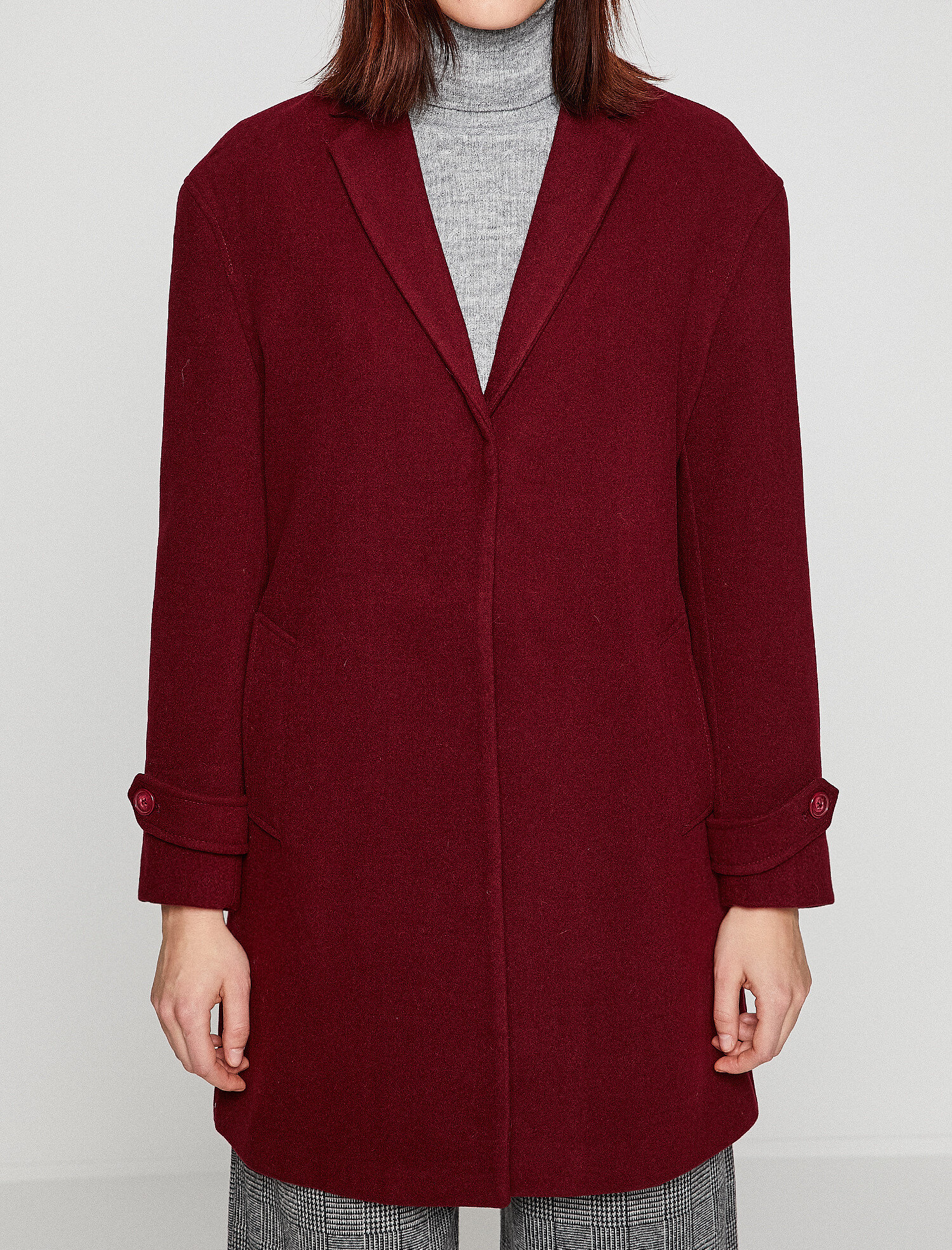   Düğme Detaylı Rahat Kesim Kaban