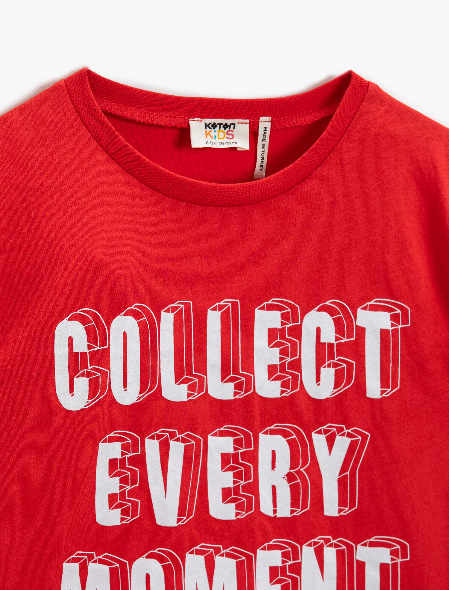  Erkek Çocuk Slogan Baskılı Kısa Kollu Tişört Pamuklu