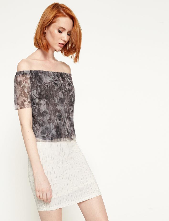  Omzu Açık Abiye Bluz