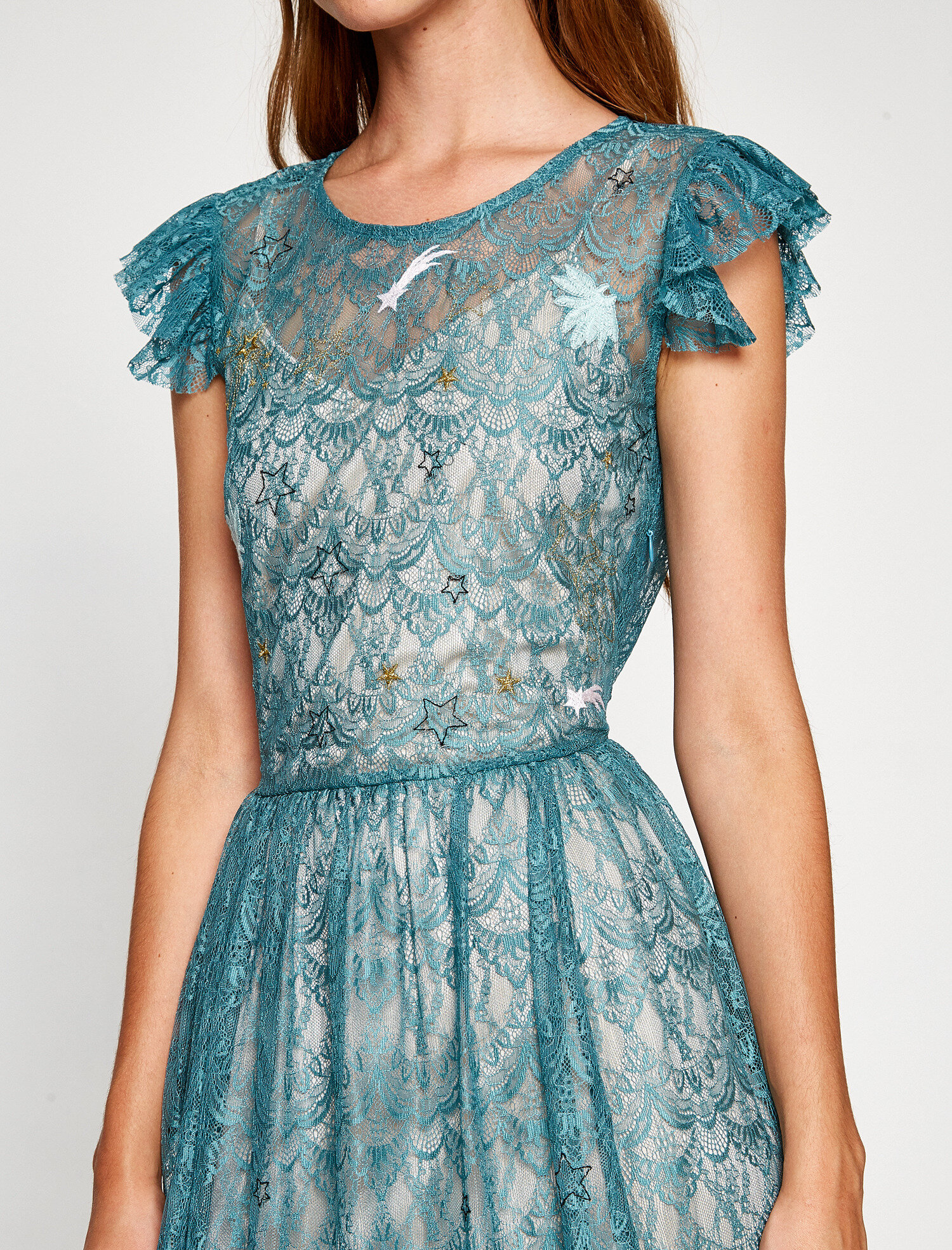   Dantel Detaylı Elbise