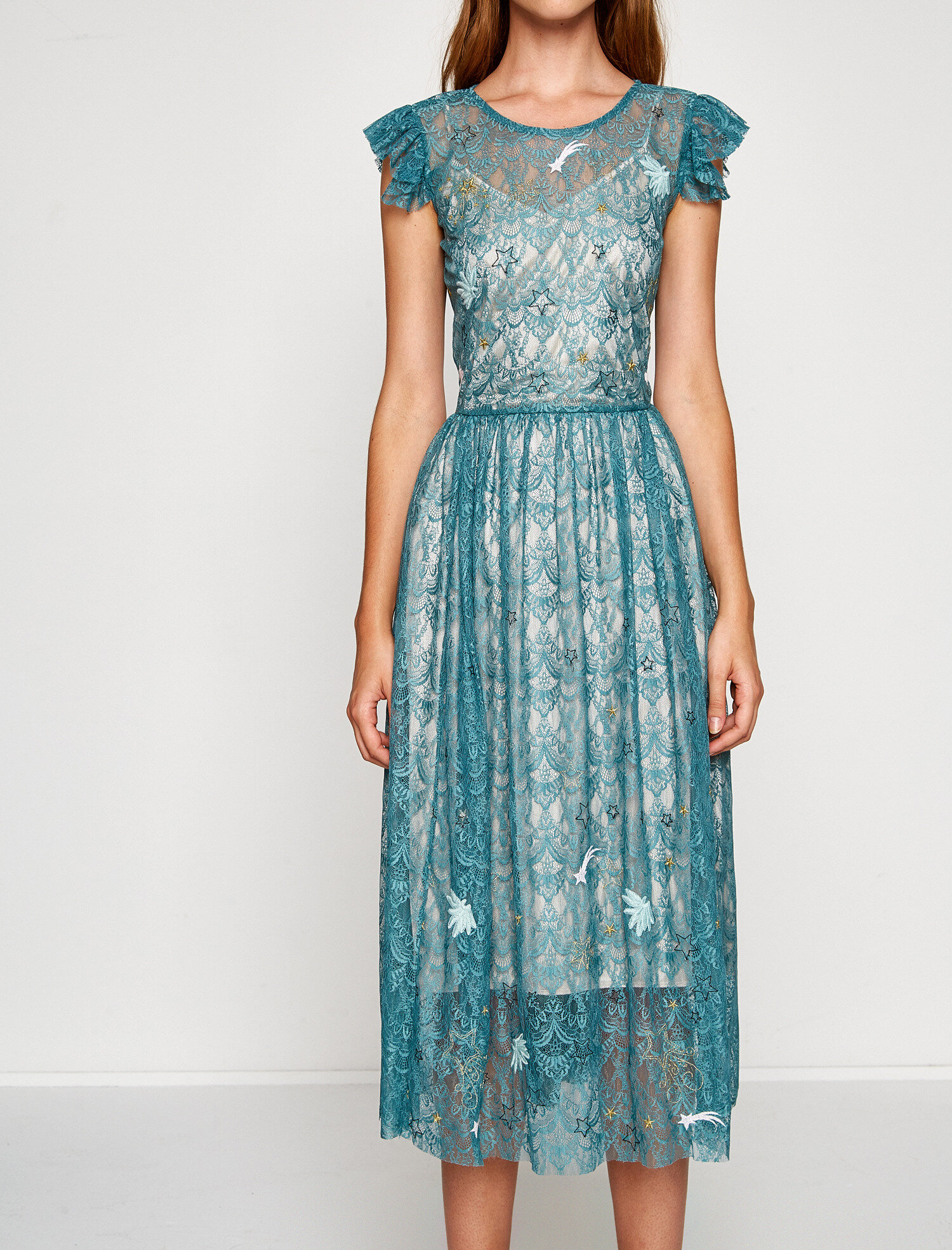   Dantel Detaylı Elbise