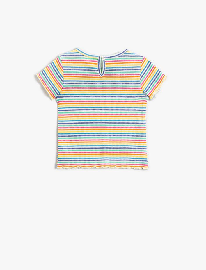 Kız Bebek Çizgili Kısa Kollu Tişört