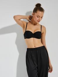 Straplez Push Up Sütyen Destekli Dolgulu Kaplı Balenli