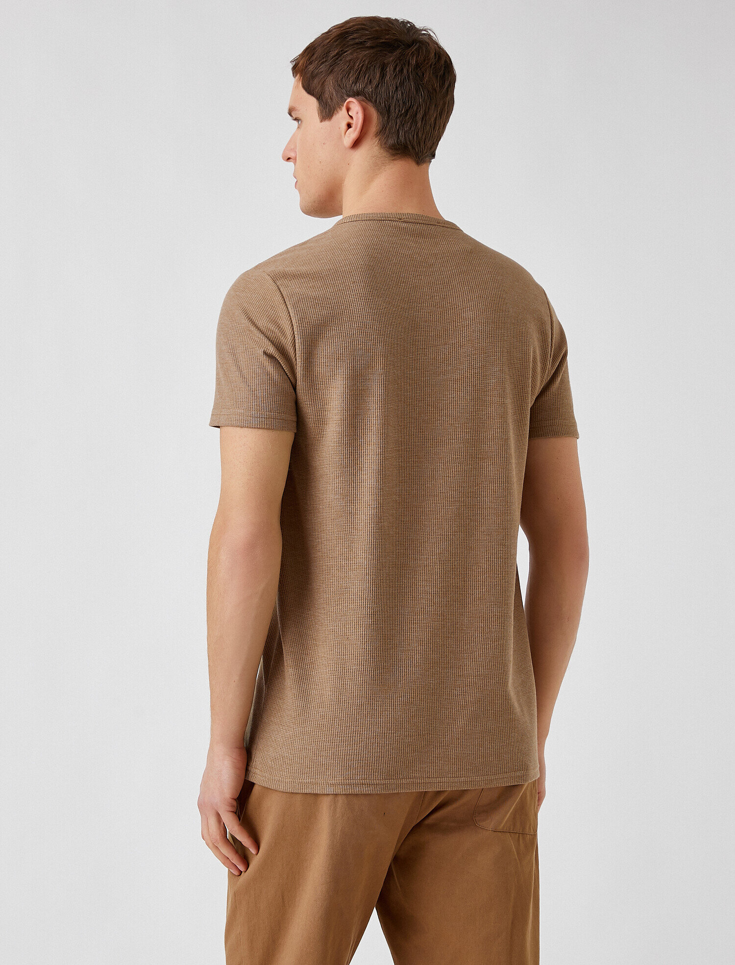   Basic Tişört Yakası Düğmeli Pike Kumaş