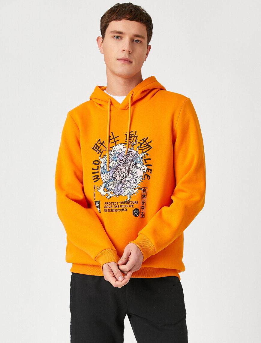   Kaplan Baskılı Kapşonlu Sweatshirt