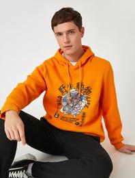 Kaplan Baskılı Kapşonlu Sweatshirt