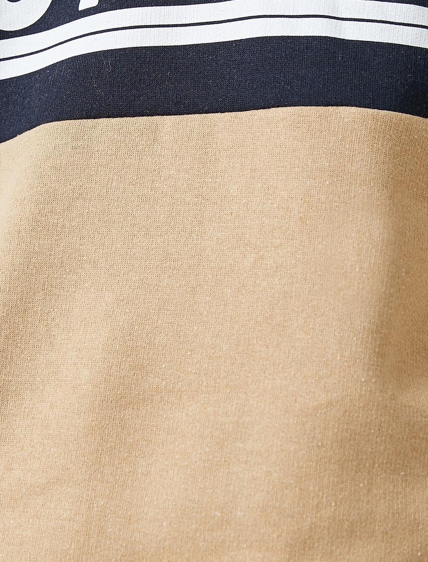   Baskılı Sweatshirt Dik Yaka