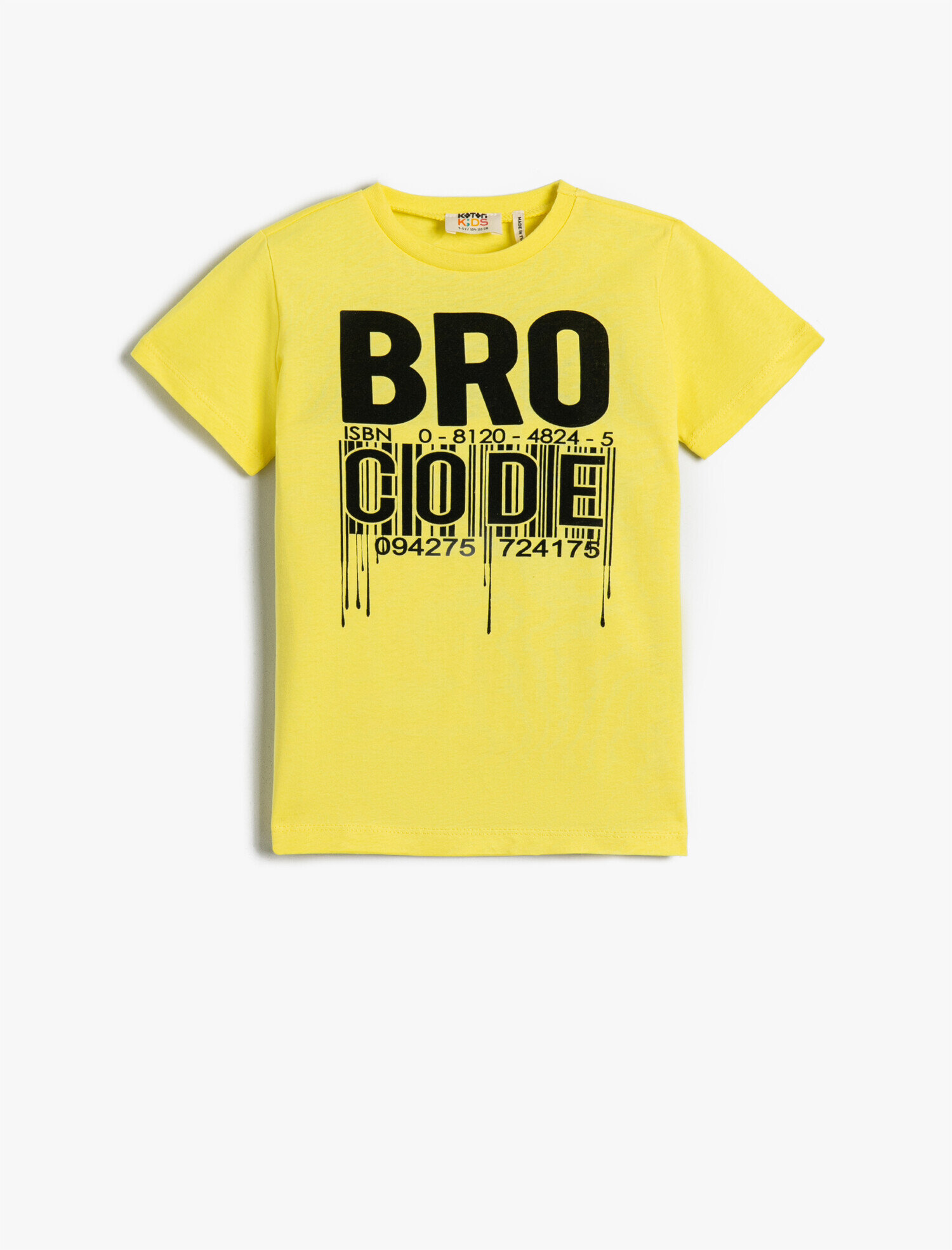  Erkek Çocuk Kısa Kollu Tişört Pamuklu Slogan Baskılı