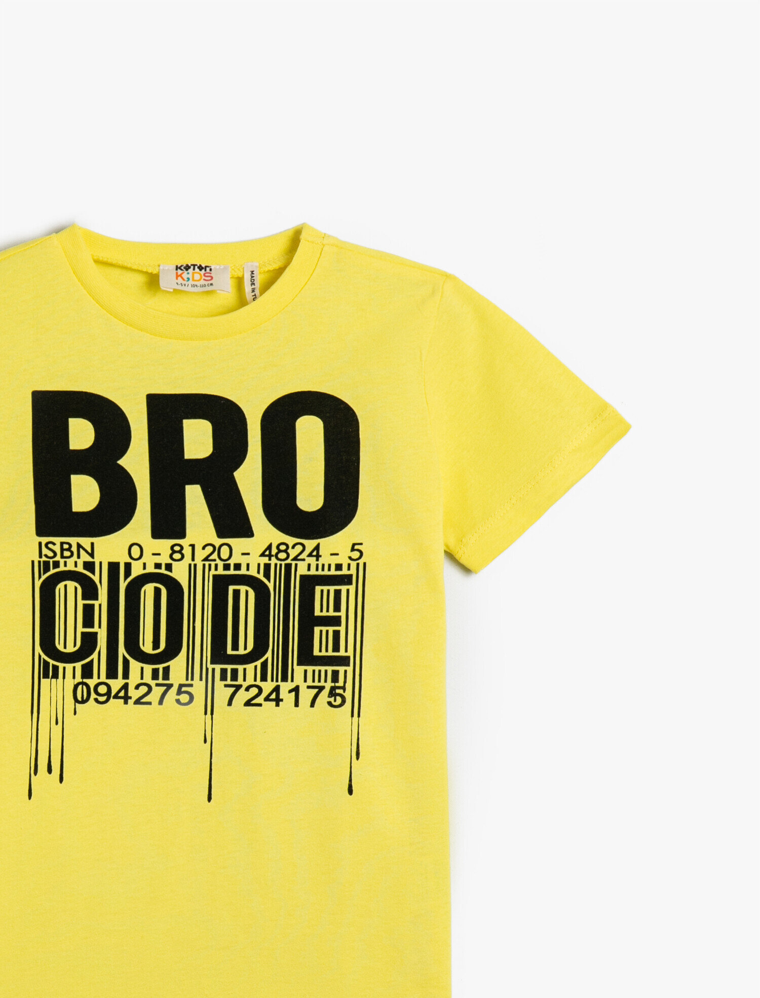  Erkek Çocuk Kısa Kollu Tişört Pamuklu Slogan Baskılı