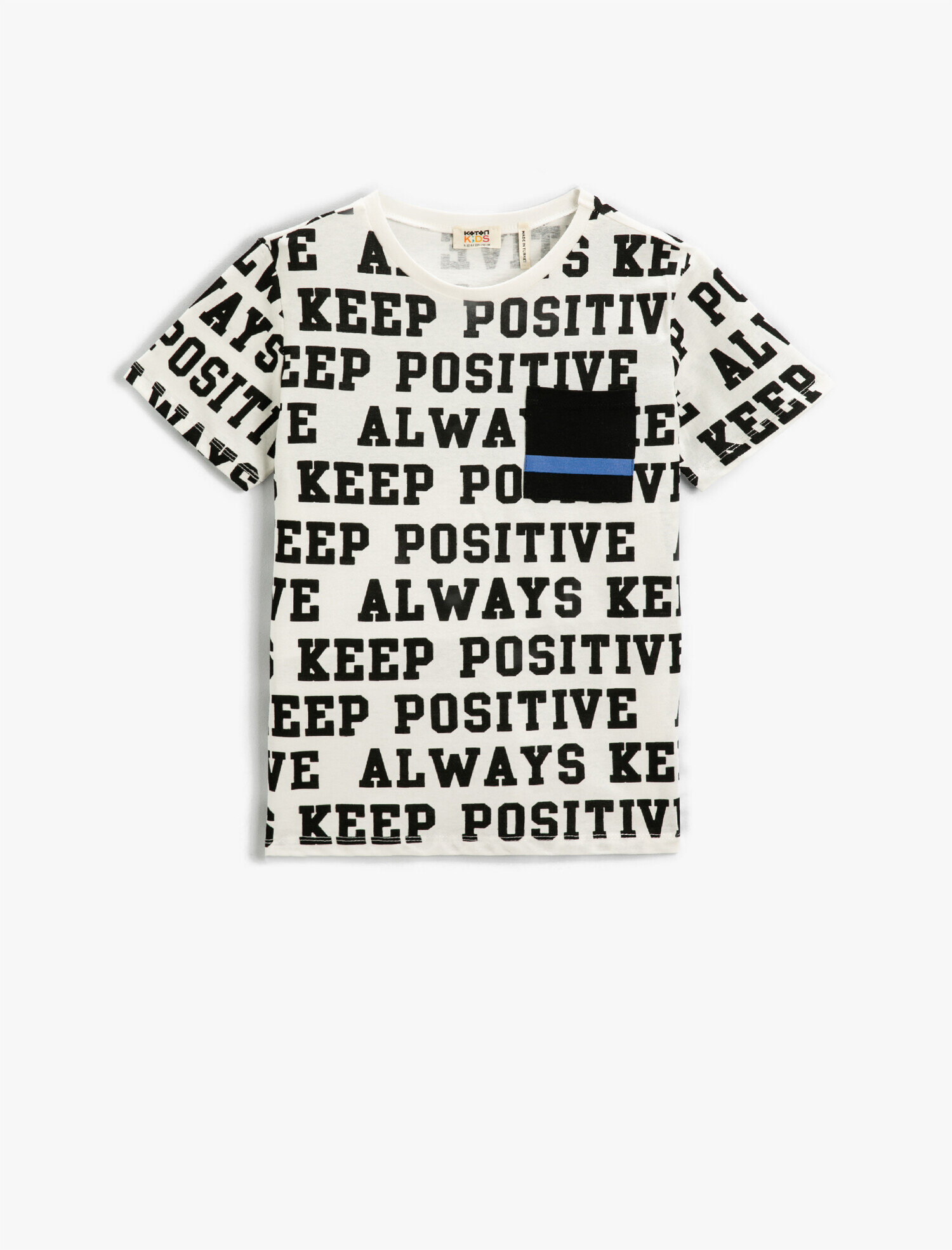  Erkek Çocuk Slogan Baskılı Kısa Kollu Tişört Pamuklu Bisiklet Yaka