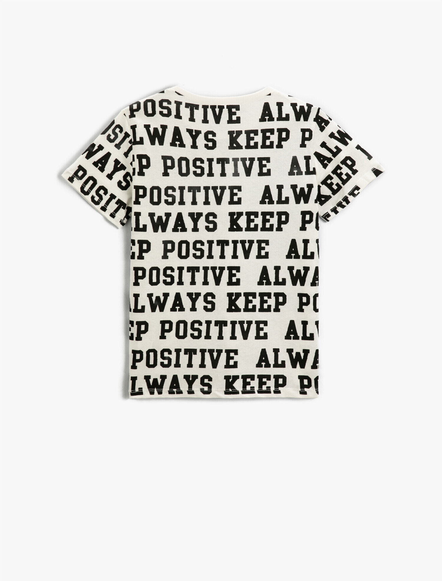  Erkek Çocuk Slogan Baskılı Kısa Kollu Tişört Pamuklu Bisiklet Yaka