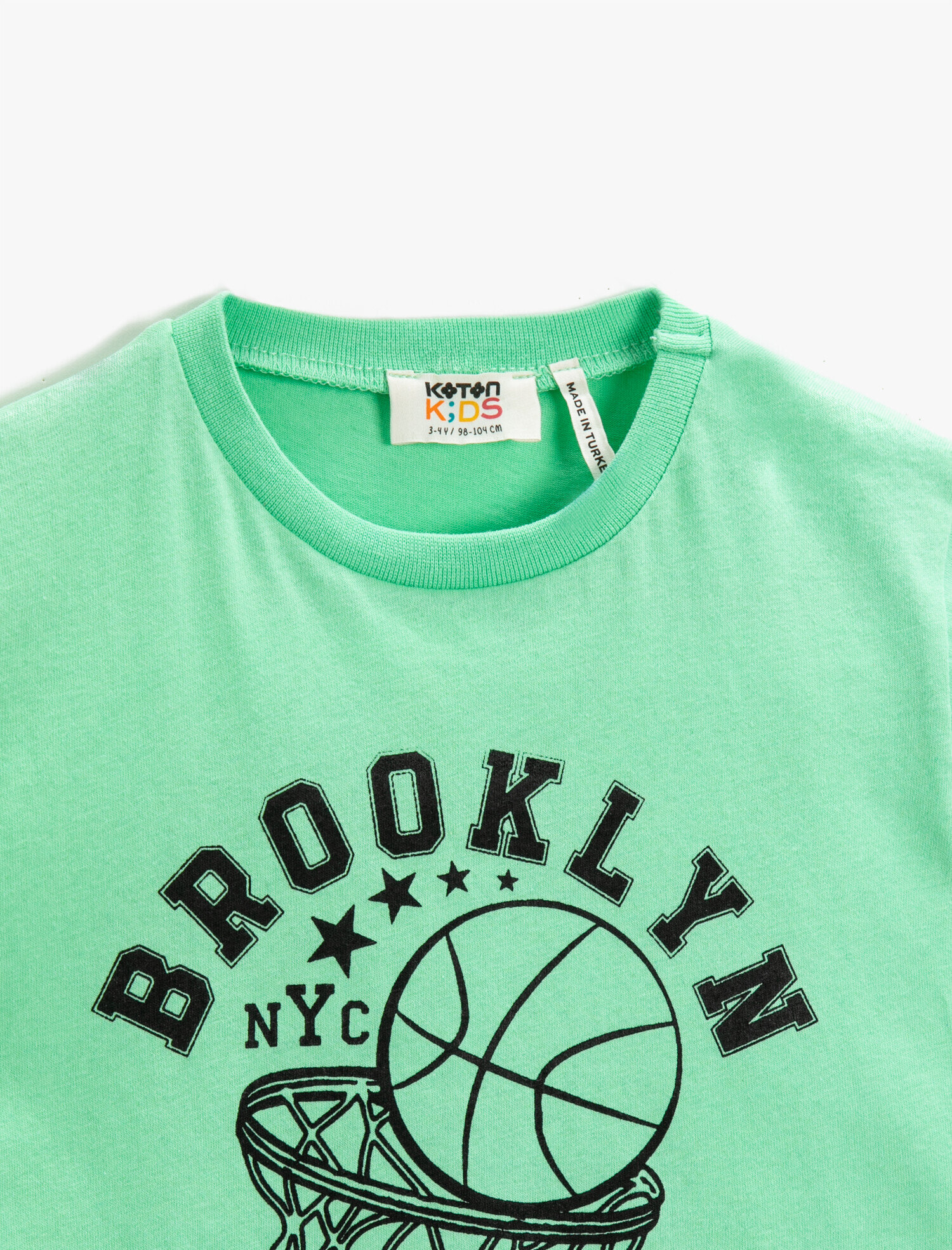  Erkek Çocuk Basketbol Baskılı Kısa Kollu Tişört Pamuklu