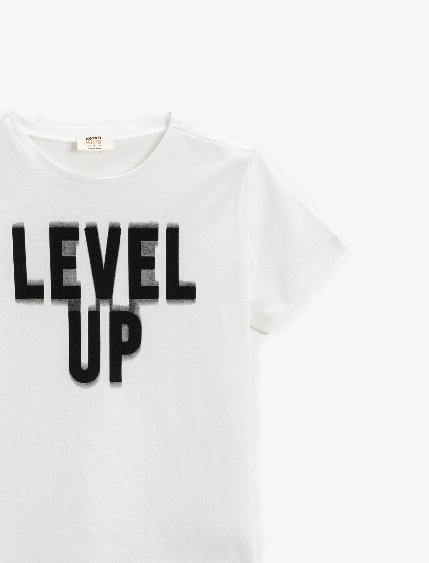  Erkek Çocuk Slogan Baskılı Tişört Pamuklu Kısa Kollu